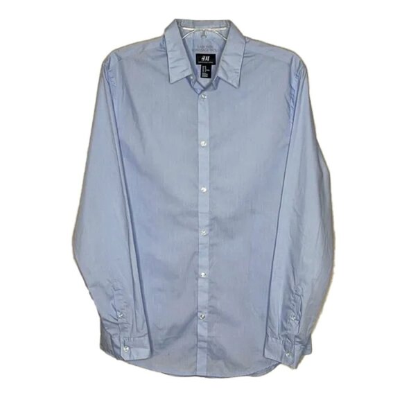 ❤️ 🆕 H&M Slim Fit Button Down Shirt Size M - Picture 1 of 4